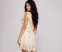 Cutie Chiffon Floral Mini Dress