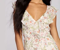 Cutie Chiffon Floral Mini Dress