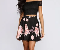 Fresh Floral Lace Skater Dress