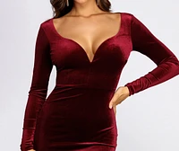 Meant To V Velvet Mini Dress