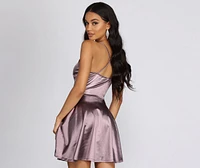 Stunning Satin Skater Dress