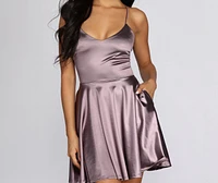 Stunning Satin Skater Dress
