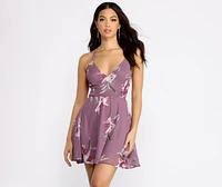 Floral Delight Lattice Back Skater Dress