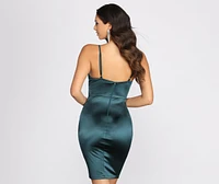 Wait A Midi Satin Dress