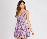 Floral Flaunt Chiffon Skater Dress