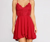 Chiffon Lace Darling Skater Dress