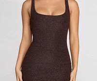 Scoop Neck Glitter Mini Dress