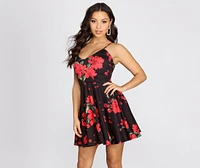 Flower Girl Floral Scuba Skater Dress