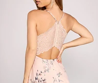 Adored Florals Lace Back Skater Dress