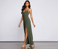 Major Appeal High Slit Maxi Dress