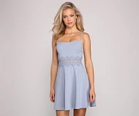 Darling Lace Detail Skater Dress