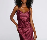 Stylishly Fierce Satin Midi Dress
