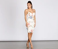 Floral Fashionista Mesh Midi Dress