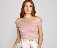 Lace Floral Off Shoulder High Low Dress