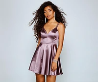 Satin Sophistication Skater Dress