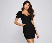 Ready For My Closeup Puff Sleeve Mini Dress