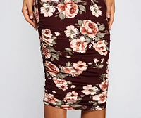 Floral Lover Ruched Midi Dress
