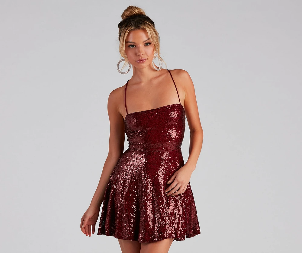 Sassy Sequins Skater Dress