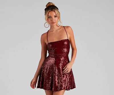 Sassy Sequins Skater Dress