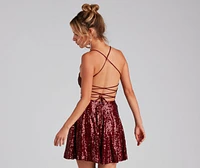 Sassy Sequins Skater Dress
