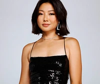 Sassy Sequins Skater Dress