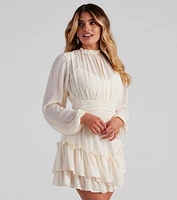 High Tea Chiffon Tiered Skater Dress