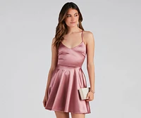Stunning Satin Skater Dress