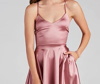 Stunning Satin Skater Dress