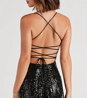 Sassy Sequins Skater Dress