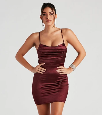 Shimmer Into Style Satin Short Dress