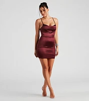 Shimmer Into Style Satin Short Dress