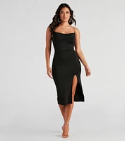 Late Night Vibes Chain Strap Midi Dress