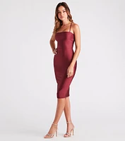 First Impression Lace-Up Midi Dress