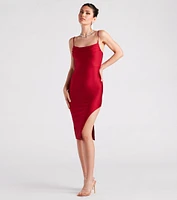 All Eyes On Me Side Slit Midi Dress