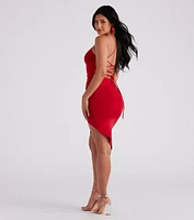 Candlelit Dinner Lace-Up Midi Dress