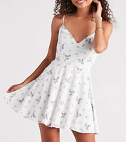 Can't Resist Chiffon Floral Skater Dress