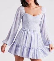 Shadow Blooms Floral Skater Dress