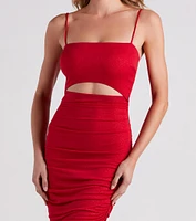 On The Dance Floor Glitter Midi Dress