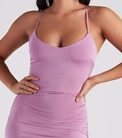 Show Me Off V-Neck Slit Midi Dress