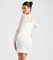 Pearl Up With Me Long Sleeve Mini Dress