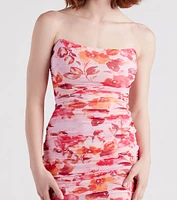 Captivate Floral Strapless Dress
