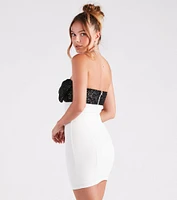 Prized Possession Sequin Bow Crepe Dress
