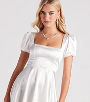 Sweet Victory Satin Skater Dress
