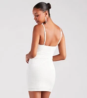 Wonderstruck Rhinestone Velvet Bodycon Mini Dress