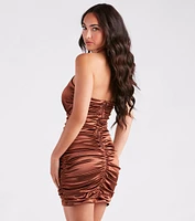 A Little Bit Sweet And Sultry Rosette Mini Dress