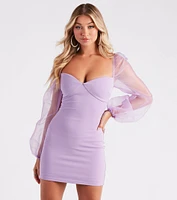 Sheer Attitude Crepe Short Dress