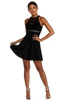 Illusion Skater Dress