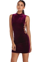 Laced Lattice Mini Dress
