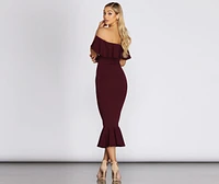Ready And Ruffled Midi Dress