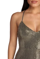 Strappy Sequin Mini Dress